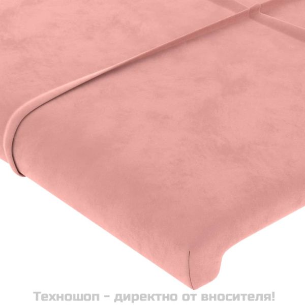 Табла за легло, розова, 100x5x118/128 см, кадифе