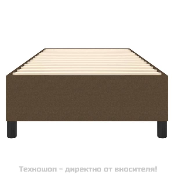 Рамка за легло с пружини, тъмнокафява, 100x200 см, плат