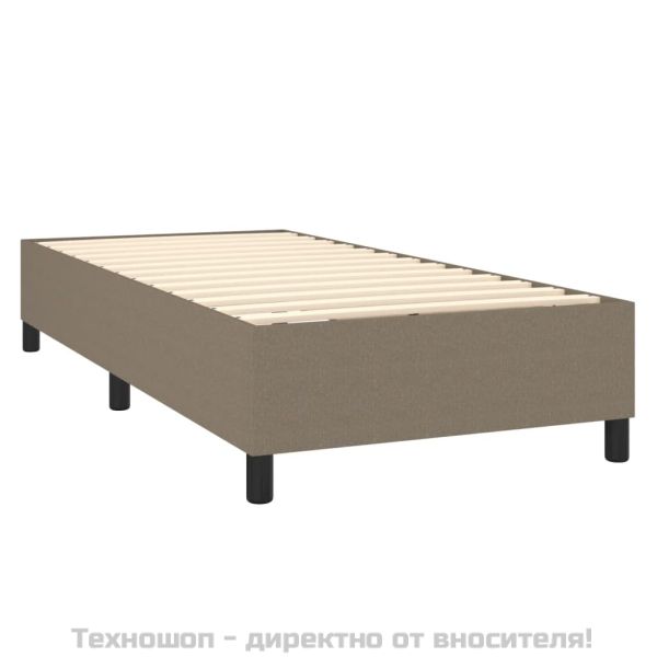 Рамка за легло с пружини, таупе, 100x200 см, плат