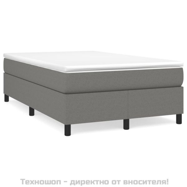 Рамка за легло с пружини, тъмносива, 120x200 см, плат