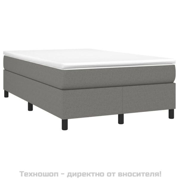Рамка за легло с пружини, тъмносива, 120x200 см, плат