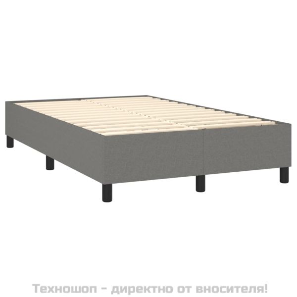 Рамка за легло с пружини, тъмносива, 120x200 см, плат