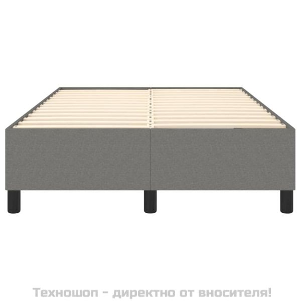 Рамка за легло с пружини, тъмносива, 120x200 см, плат