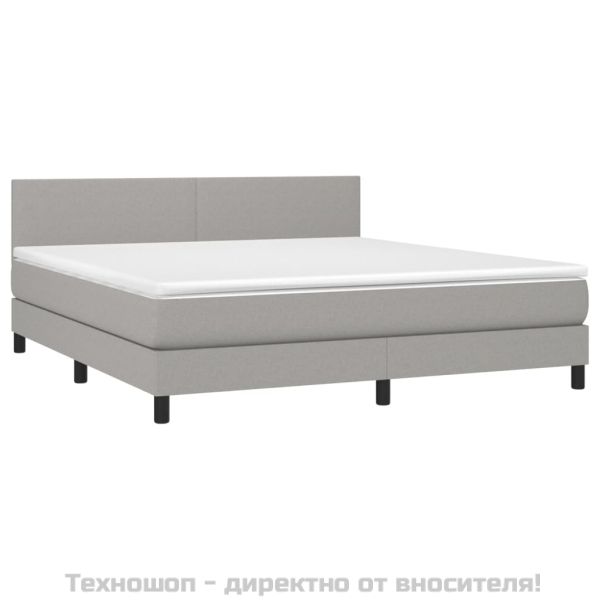 Боксспринг легло с матрак, светлосиво, 180x200 см, плат