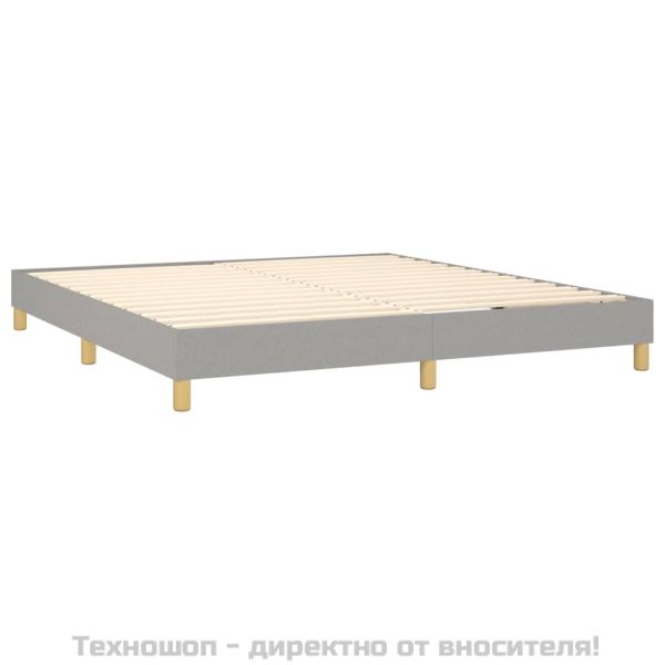 Боксспринг легло с матрак, светлосиво, 180x200 см, плат