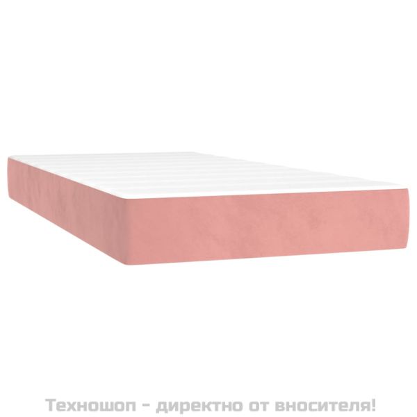 Боксспринг легло с матрак, розово, 100x200 см, кадифе