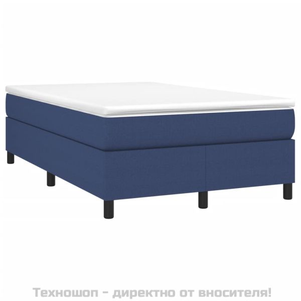 Боксспринг легло с матрак, синьо, 120x200 см, плат