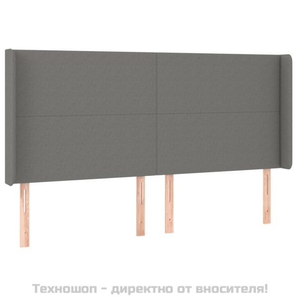 Боксспринг легло с матрак, тъмносиво, 180x200 см, плат