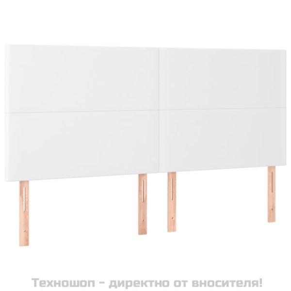 Рамка за легло с табла, бяла, 200x200 см, изкуствена кожа