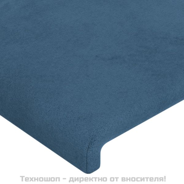 Рамка за легло без матрак, тъмносиня, 200x200 см, кадифе