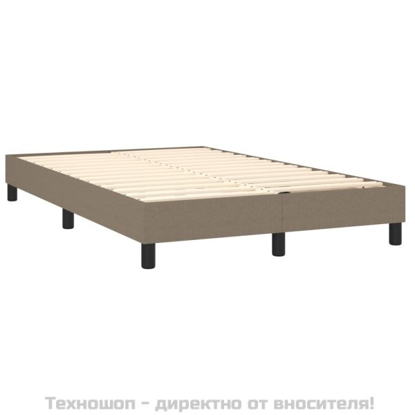 Боксспринг легло с матрак, таупе, 120x200 см, плат