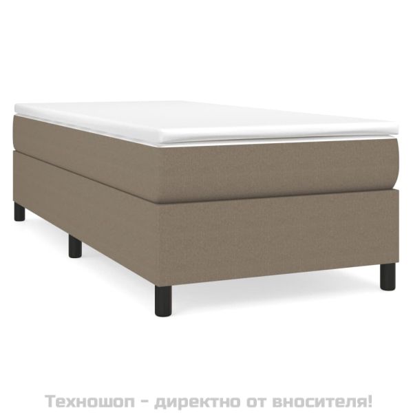 Боксспринг легло с матрак, таупе, 90x200 см, плат