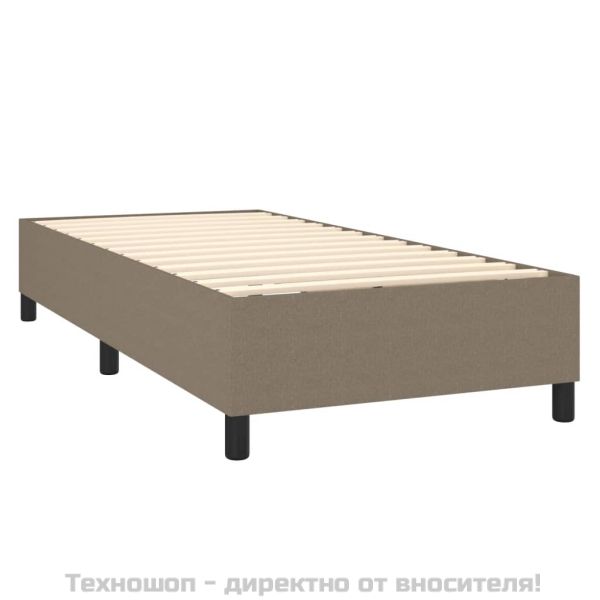 Боксспринг легло с матрак, таупе, 90x200 см, плат
