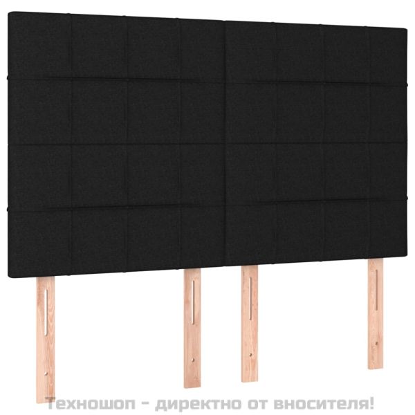 Боксспринг легло с матрак, черно, 140x200 см, плат