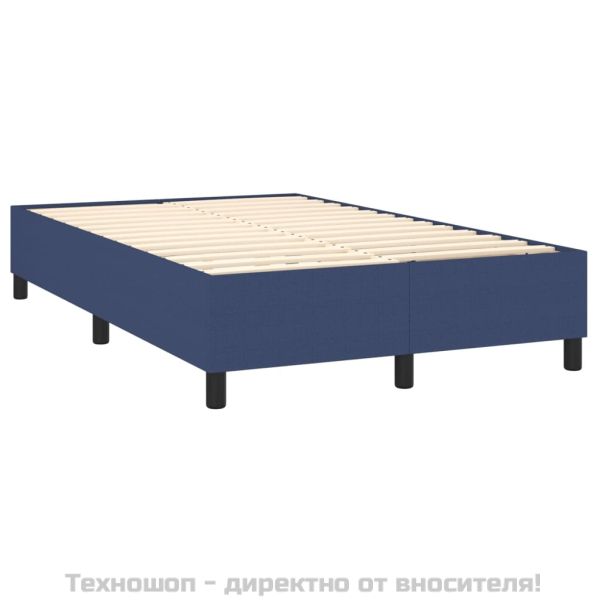 Боксспринг легло с матрак, синьо, 120x200 см, плат