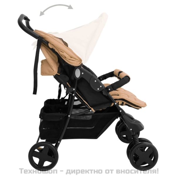 Количка за близнаци, таупе, стомана