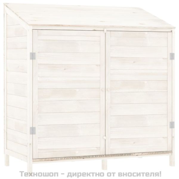 Градинска барака, бяла, 102x52x112 см, чамово дърво масив