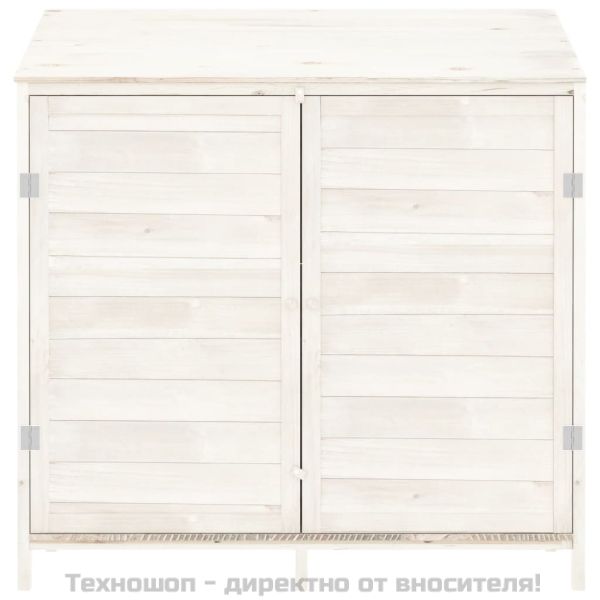 Градинска барака, бяла, 102x52x112 см, чамово дърво масив