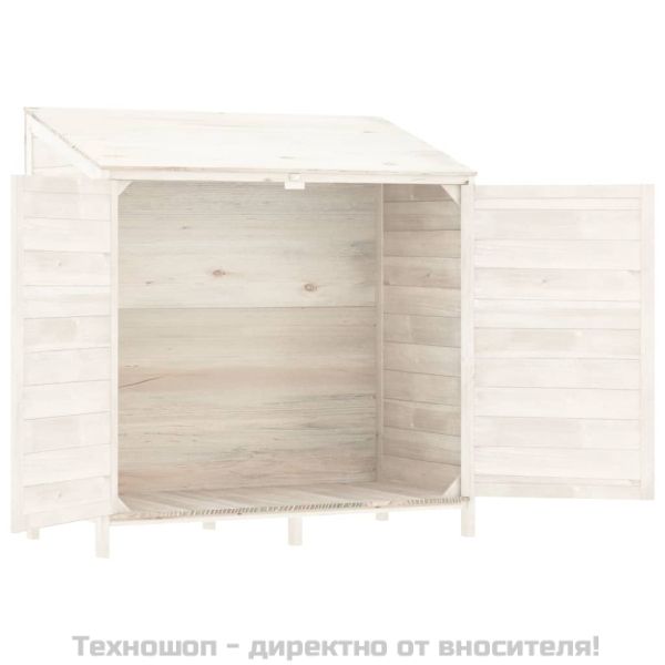 Градинска барака, бяла, 102x52x112 см, чамово дърво масив