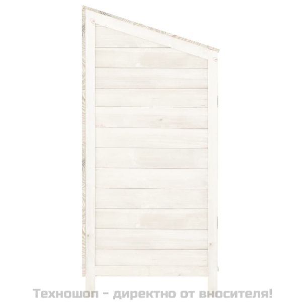 Градинска барака, бяла, 102x52x112 см, чамово дърво масив