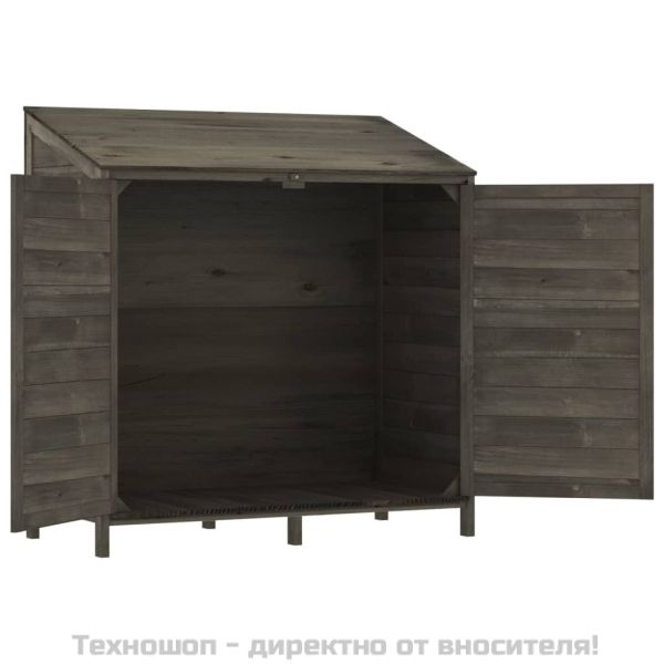Градинска барака, антрацит, 102x52x112 см, чамово дърво масив
