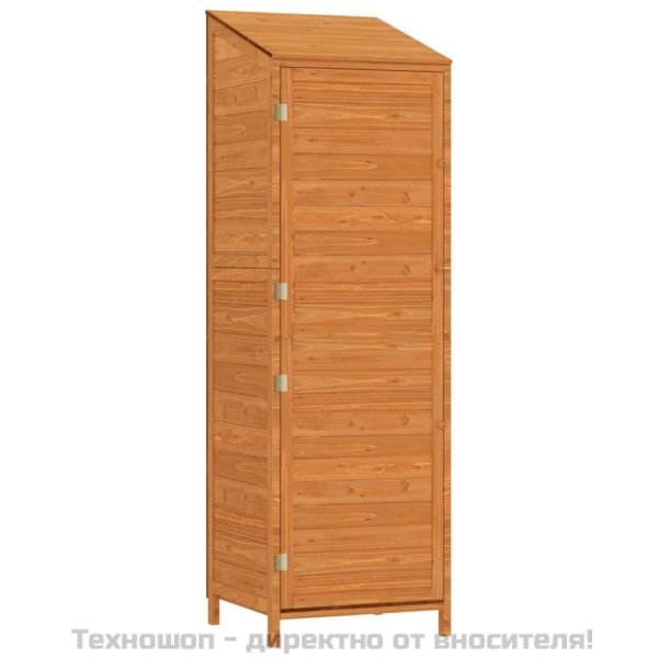 Градинска барака, кафява, 55x52x174,5 см, чамово дърво масив