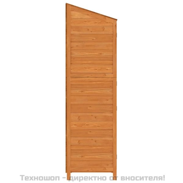 Градинска барака, кафява, 55x52x174,5 см, чамово дърво масив