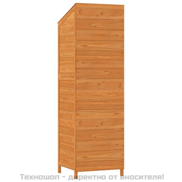 Градинска барака, кафява, 55x52x174,5 см, чамово дърво масив