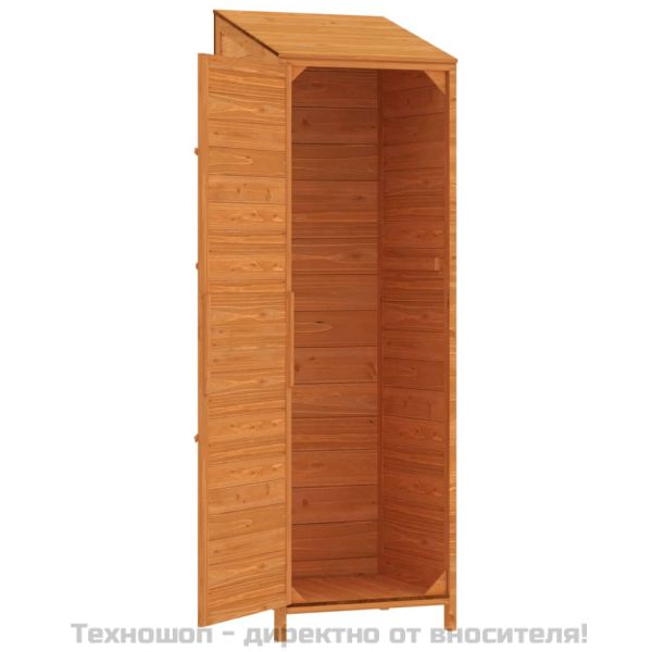 Градинска барака, кафява, 55x52x174,5 см, чамово дърво масив