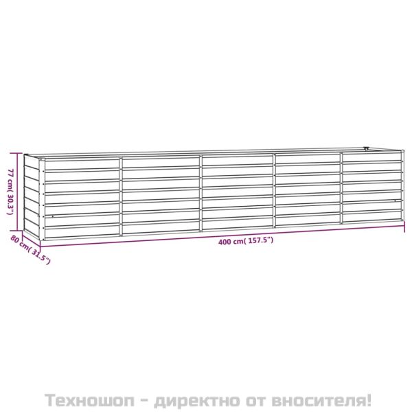 Градинска повдигната леха ръждив 400x80x77 см кортенова стомана