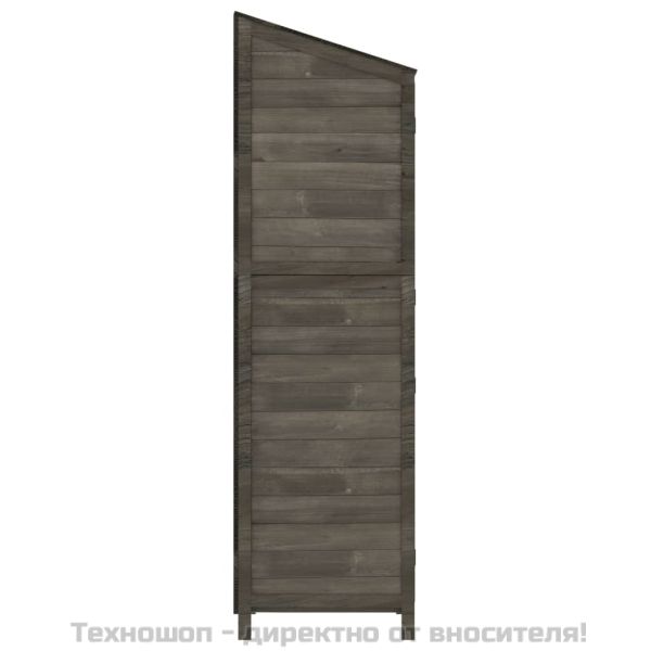 Градинска барака, антрацит, 55x52x174,5 см, чамово дърво масив
