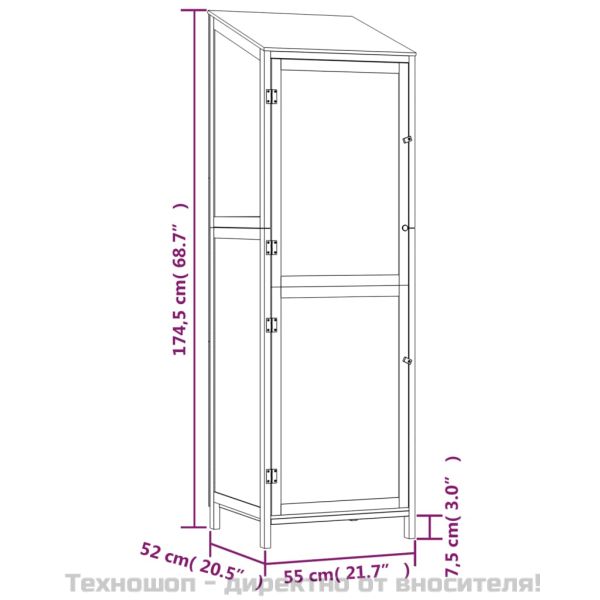 Градинска барака, антрацит, 55x52x174,5 см, чамово дърво масив