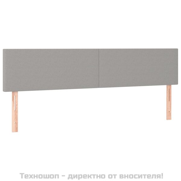 Горни табли за легло, 2 бр, светлосиви,90x5x78/88 см, плат