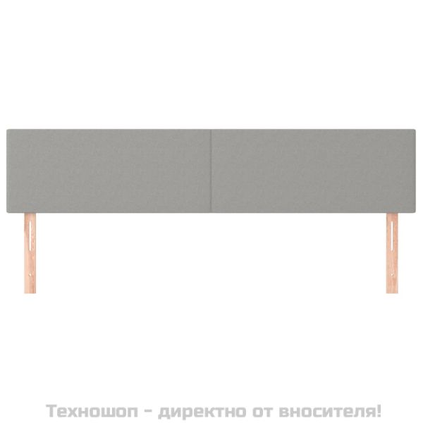 Горни табли за легло, 2 бр, светлосиви,90x5x78/88 см, плат