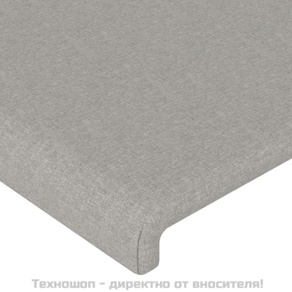 Горни табли за легло, 2 бр, светлосиви,90x5x78/88 см, плат