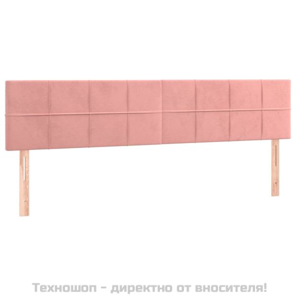 Горна табла за легло, 2 бр, розова, 100x5x78/88 см, кадифе