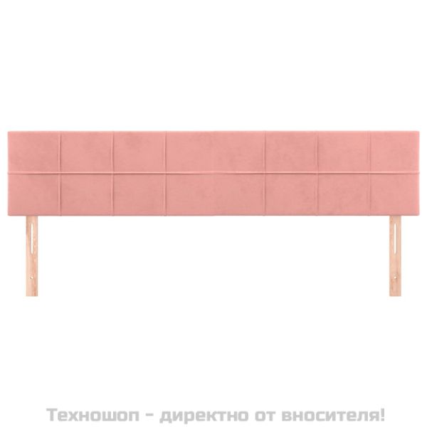Горна табла за легло, 2 бр, розова, 100x5x78/88 см, кадифе
