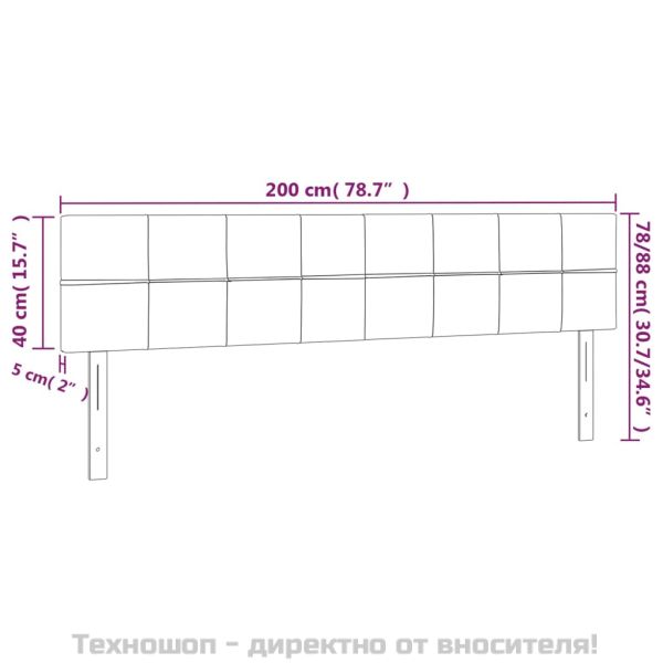 Горна табла за легло, 2 бр, розова, 100x5x78/88 см, кадифе