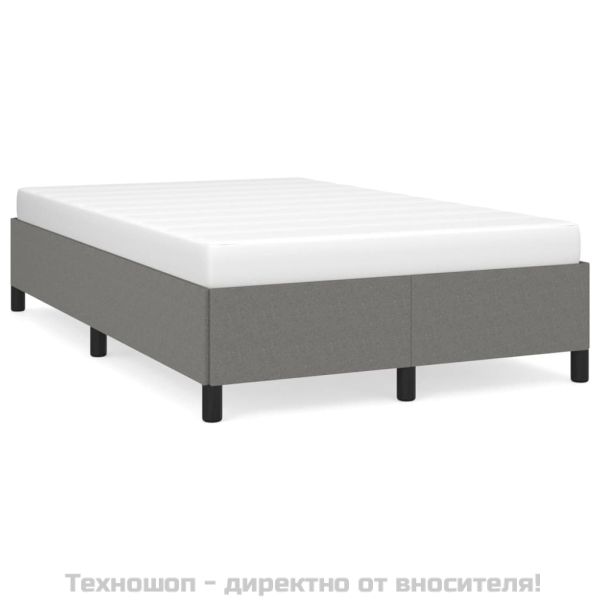 Рамка за легло без матрак, тъмносива, 120x200 см, плат