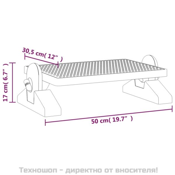 Поставка за крака, черна, 50x30,5x17 см
