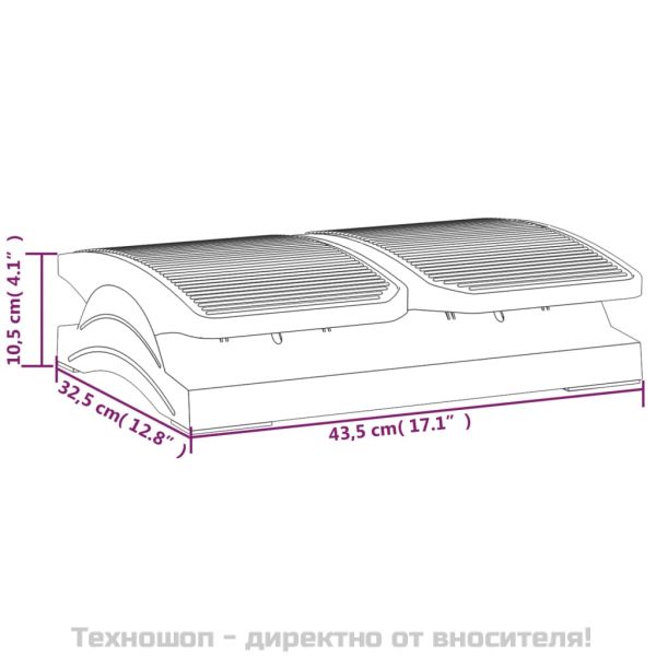 Поставка за крака, черна, 43,5x32,5x10,5 см