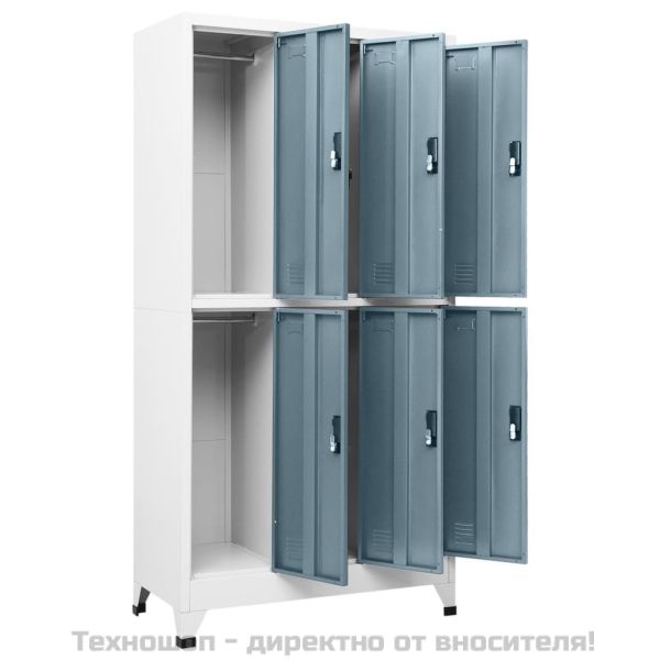 Заключващ се шкаф светлосиво и тъмносиво 90x45x180 см стомана