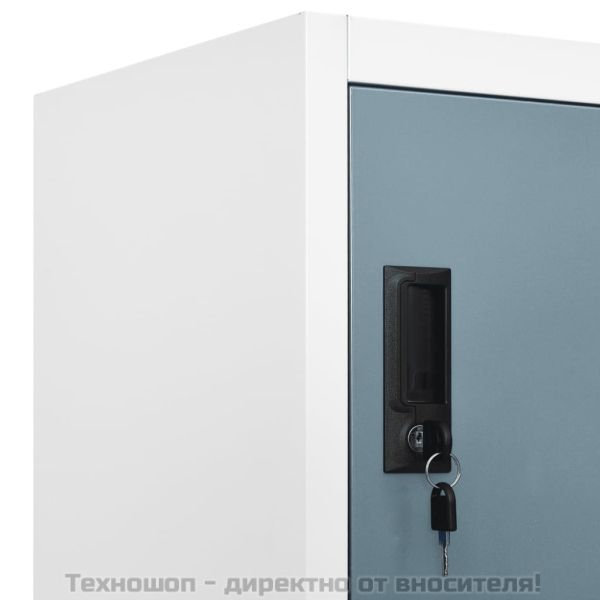 Заключващ се шкаф светлосиво и тъмносиво 90x45x180 см стомана