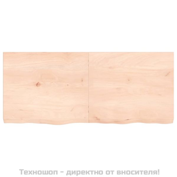 Стенен рафт, 140x60x(2-6) см, необработен масивен дъб