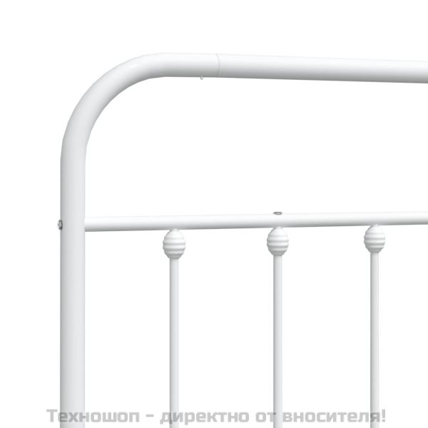 Метална табла за глава, бяла, 180 см