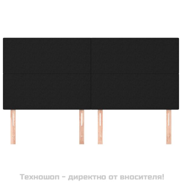 Табла за легло, черна, 180x5x118/128 см, плат