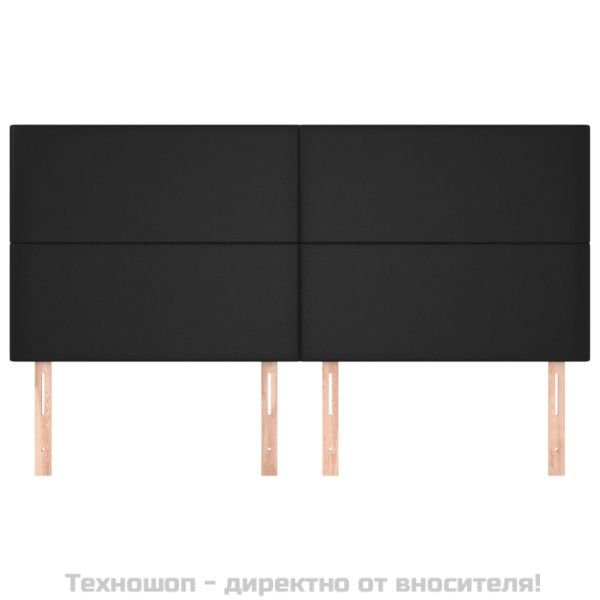 Табла за легло, черна, 180x5x118/128 см, изкуствена кожа