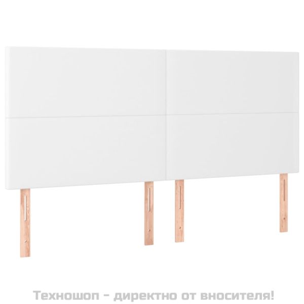 Табла за легло, бяла, 200x5x118/128 см, изкуствена кожа