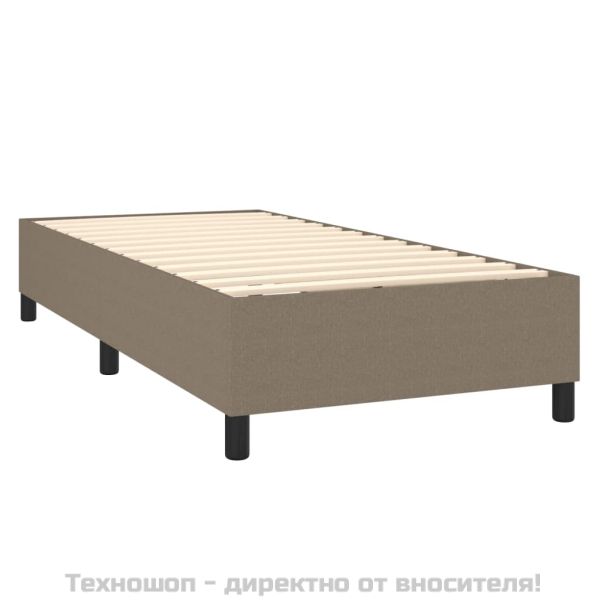 Рамка за легло с пружини, таупе, 90x200 см, плат