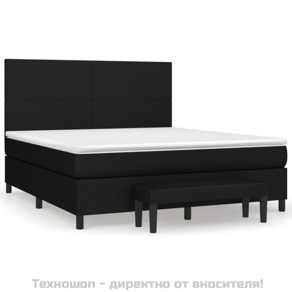 Боксспринг легло с матрак, черно, 180x200 см, плат